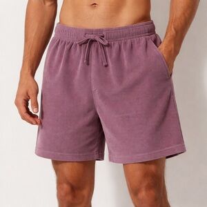 Negative Space Purple Ribbed Lounge Shorts Men’s Large